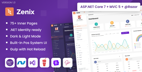Zenix ASP NET Core MVC Bootstrap Admin Template