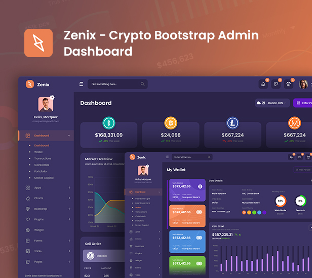 Zenix - Crypto Bootstrap Admin Dashboard + FrontEnd - 4